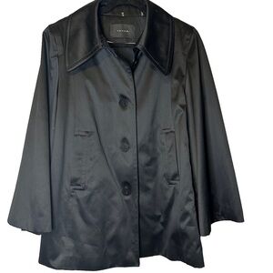Tahari black satin coat jacket formal‎ size XL